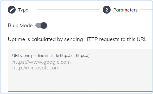 Create website monitors in bulk