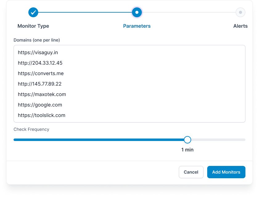 Bulk Import Defacement Monitors