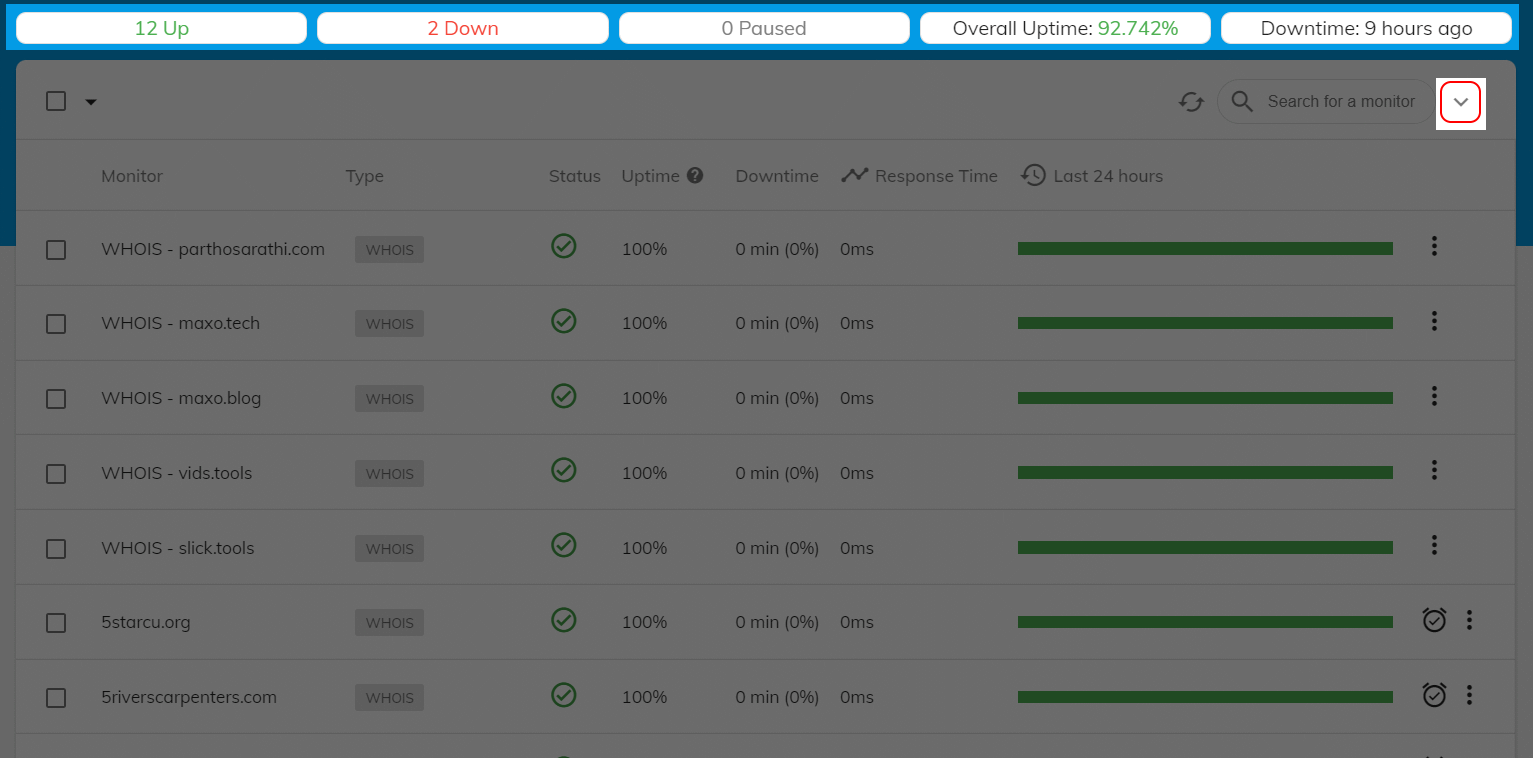 Collapse monitor stat bar