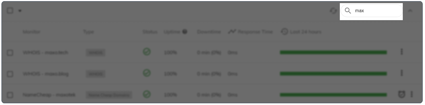 Search monitors by name