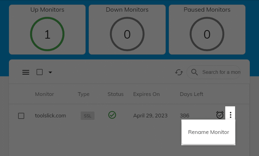 Rename monitor action